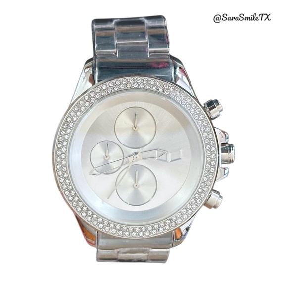 VESTAL ZR2018 Swarovski Silver Stainless Steel 43mm Watch - NWOT - Picture 4 of 15